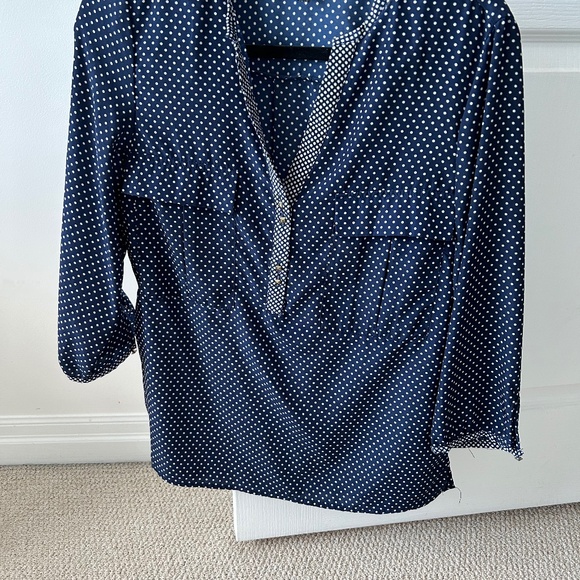 Navy Polka Dot Women's Top - Picture 1 of 8